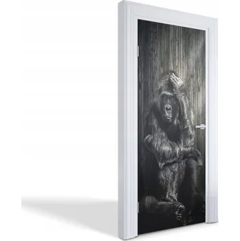 Fototapeta Samolepící dekorace ozdoba nálepka na dveře Zamyšlený gorila 85x205 cm