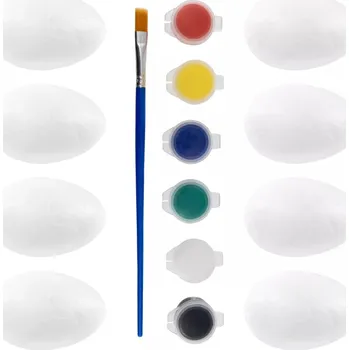 Velikonoční dekorace Velikonoční vajíčka omalovánky kraslice VAJÍČKA + BARVY na malování bílé x8