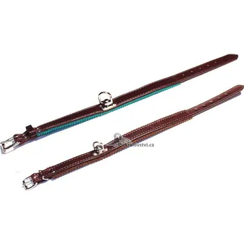 Obojek pro psa MZ - potřeby pro lovecké psy Barvářský obojek kožený podšitý filcem Hnědý Velikost: 45cm