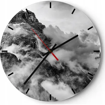 Hodiny Nástěnné hodiny do kuchyně 30x30 Krajina Skleněné hodiny do obýváku Tiché