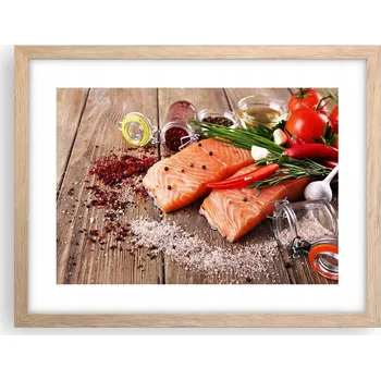 Obraz Obraz plakát v rámu světlý dub do obýváku 40x30 gastronomie foto na zeď