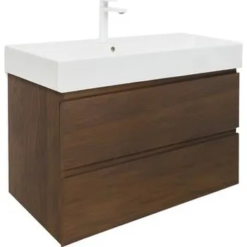 Koupelnový nábytek Koupelnová skříňka s umyvadlem SAT B-Way 99x50x45 cm ořech mat BWAY2100NUTU2BBI