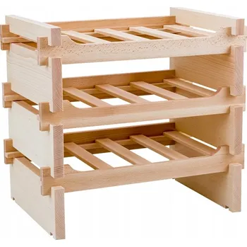 Stojan na víno Stojan na víno bukový NOVEM s kovovými přihrádkami na 12 lahví (3x4)