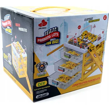 autodráha Třípatrové parkoviště s garáží pro autíčka, závodní dráha + 8 autíček