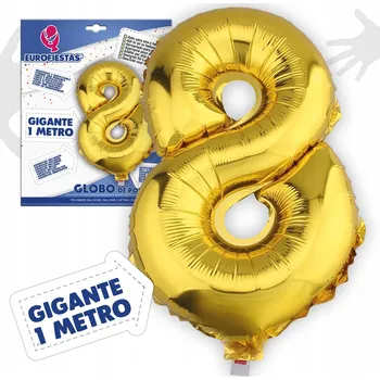 Balónek Velký Balón Číslice 8 - Zlatý XL - 100 cm