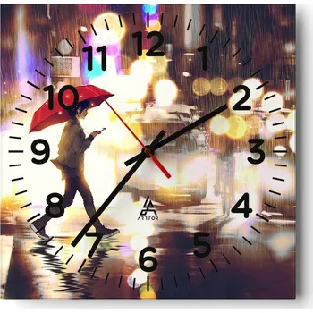 Hodiny Kuchyňské nástěnné hodiny 30x30 Město Skleněné hodiny do obýváku Moderní Tiché