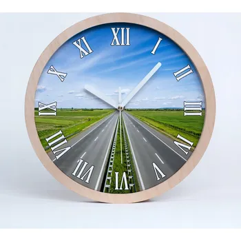 Hodiny Velké dřevěné tiché nástěnné hodiny Autostrada fi 30