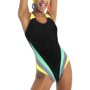 Dámské plavky K&M jednodílné plavky, vícebarevné, velikost L