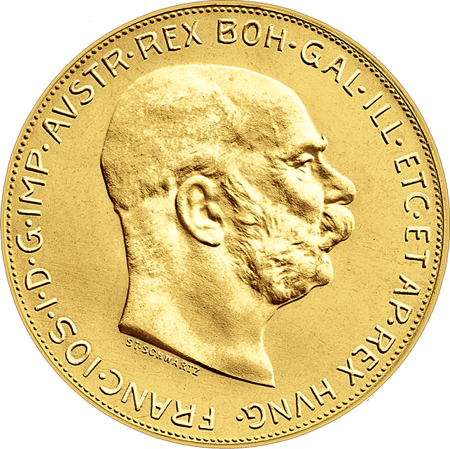 Zlatá 100koruna 1915 Františka Josefa I. – novoražba