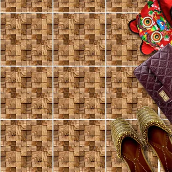 Fototapeta Samolepky na podlahové dlaždice 30x30 cm mozaika dřevěná kostka