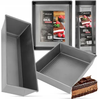 Forma na pečení 2x PLECH FORMA PEČENÍ KOLÁČŮ Chléb Forma Na Dort Obdélník Formička SADA L0