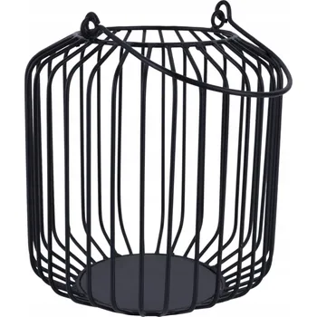 Obraz Dekorativní lucerna na svíčku Bissau 19 cm kovová černá do obýváku na terasu