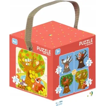 Puzzle Puzzle edukativní 4v1 Roční Období v krabici