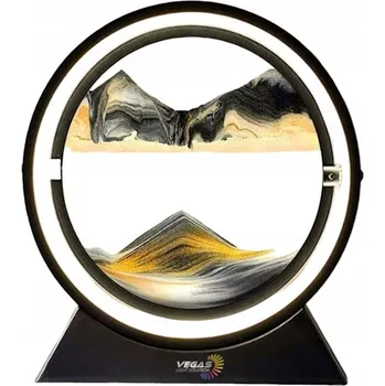 Lampička Noční lampa LED, umělecká lampa s pískem černo-bílá