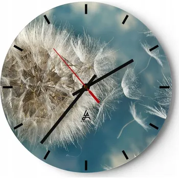 Hodiny Nástěnné hodiny do kuchyně 30x30 Natura Skleněné hodiny do obýváku Loft Tiché