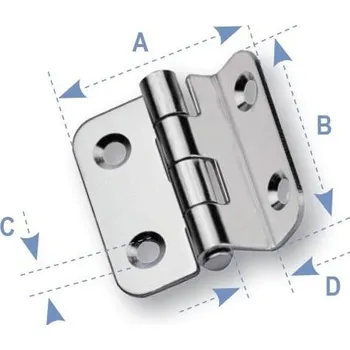 pant Nerezový ohlý čtvercový pant, rozměr 38 x 40 mm