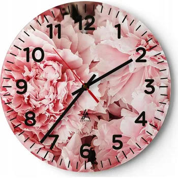 Hodiny Kuchyňské nástěnné hodiny 30x30 Květiny Moderní skleněné hodiny do obýváku Tiché
