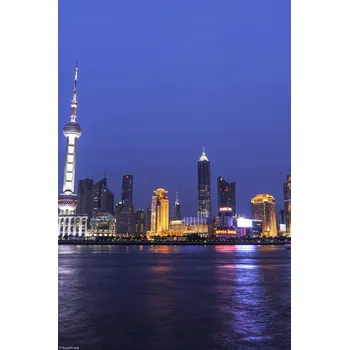 Obraz Plakát Panorama Šanghaje bez rámu 20 x 30 cm