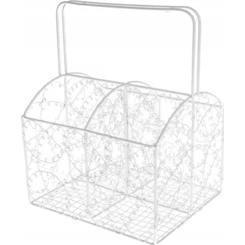 Kovový košík s příhrádkami, bílá