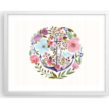 Obraz Obraz plakát na zeď v bílém rámu 50x40 kotva foto plakáty do obýváku