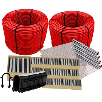 Vodovodní potrubí Trubka PEX DAMIX 16 mm vodovodní 1200 m + fólie 200 m + klipy 3750 ks