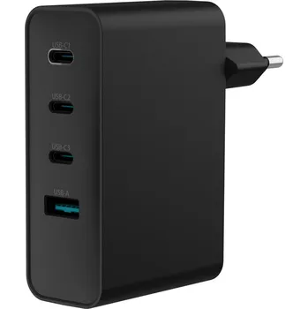 Univerzální USB nabíječka Natec GaN 100W, 3X USB-C, 1X USB-A, Černá
