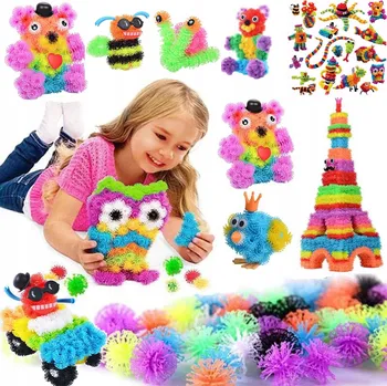 ostatní stavebnice RZEPY CZEPY (BODLÁKOVÉ STAVEBNICE) Kuličky Suchý Zip Barevné Kreativní 200 dílků Kreativní hračka příslušenství