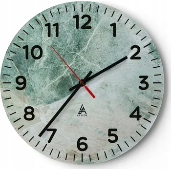 Hodiny Nástěnné hodiny do obýváku 40x40 Mramor Kulatý Skleněné hodiny Loft Tiché