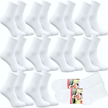 Pánské ponožky Ponožky BIXTRA bavlněné bílé 35-38 10 párů plochý šev