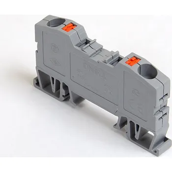 svorka ONKA 6mm2 pružinová kolejnicová spojka svorkovnice Terminál na DIN lištu 2-vodičová šedá, 1020034