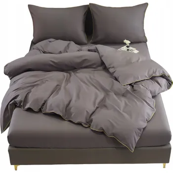 Povlečení SADA POVLEČENÍ Z MAKOSATÍNY S LEMOVÁNÍM BIZOU 160x200 ŠEDÁ