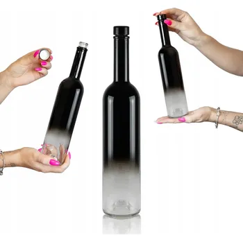 Láhev Skleněná láhev FUTURA 500ml OMBRE černá - čirá na Likéry Alkohol