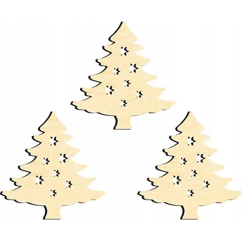 Obraz OZDOBY ŚWIĄTECZNE CHOINKOWE DREWNIANE Z39 3 ks