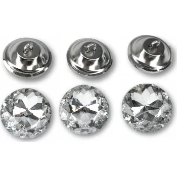 Knoflík Čalounický knoflík křišťál s očkem 25mm [balení 25 Ks]