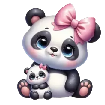 Nažehlovací obrázek - roztomilé pandy (8,0 x 7,0 cm)