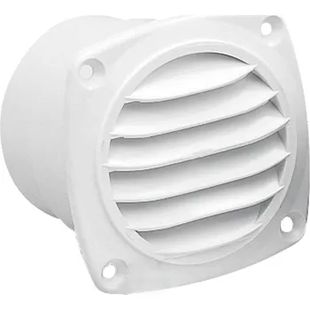 Větrací mřížka Plastová bílá větrací mřížka s límcem, rozměr 92 x 92 a 126 x 126 mm Provedení: rozměr 92 x 92 mm