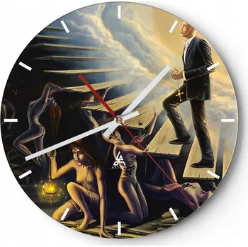 Hodiny Nástěnné hodiny do kuchyně 30x30 Abstrakce Skleněné hodiny do obýváku Tiché