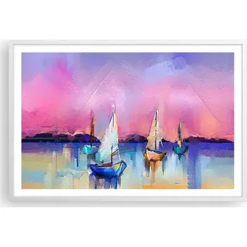 Obraz Obraz plakát v bílém rámu do obýváku 91x61 krajina foto na zeď