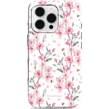 Pouzdro na mobilní telefon Odolný obal Mobiwear Elite Pro - Apple iPhone 16 Pro - E124E Růžové květy (Odolné pouzdro, obal kryt Mobiwear Elite Pro - maximální ochrana mobilu, zesílené hrany, přesné výřezy, pohodlné držení, odolná grafika, kvalitní materiály)
