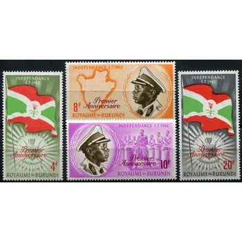 Poštovní známka (1963) MiNr. 53 - 56 A ** - Burundi - 1. výročí nezávislosti