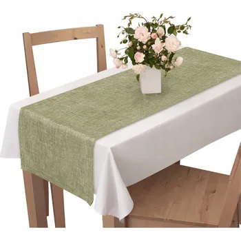 ubrus UBRUS BĚHOUN NA STŮL 40X120 LNOVÝ VZOR ZELENÝ