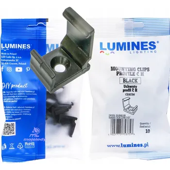 Bezpečnostní kamera 10x Rohový montážní držák pro LED ALU profily typ C, černý