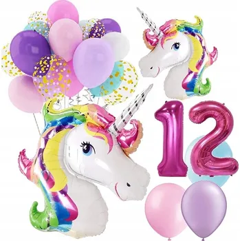 Balónek BALÓNKY sada narozeniny 12 LET JEDNOROŽEC UNICORN