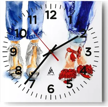 Hodiny Nástěnné hodiny do obýváku 40x40 Žena Bezhluké hodiny na skle Tiché