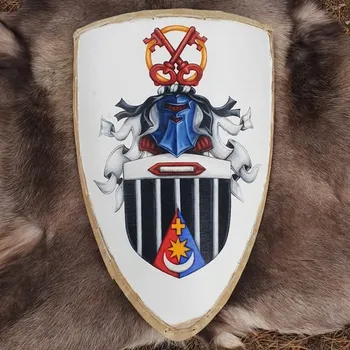Dveřní kování Drakkaria Středověký štít, malovaný na zakázku