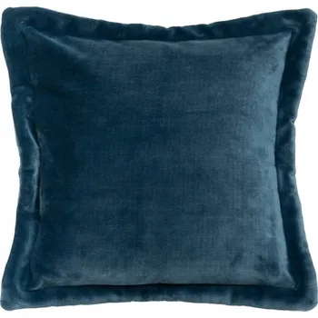 Polštář POLŠTÁŘ TMAVĚ MODRÝ DEKORATIVNÍ MĚKKÝ CUDDLY 53X53 CM NA ZIP