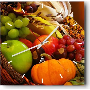 Hodiny Velké nástěnné hodiny 40x40 cm - Gastronomie - Skleněné hodiny - Tichý chod