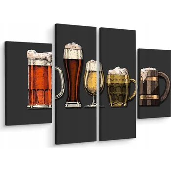 Obraz Čtyřdílný obraz Skicovaná SADA Půllitrů 160x120
