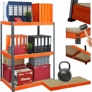 Dílenský regál Kovový regál do garáže a skladu HELIOS 106x90x40 cm, 3 police, nosnost 175 kg na polici