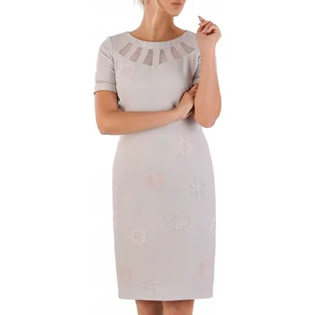 Dámské šaty Carla Moreno koktejlové šaty klasického střihu, midi délka, velikost 42